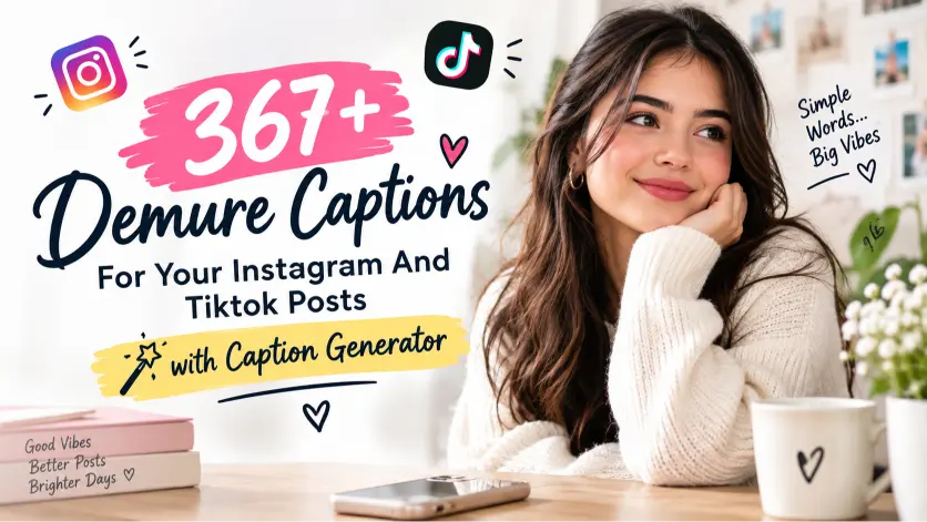 demure captions for your Instagram and tiktok posts with caption generator