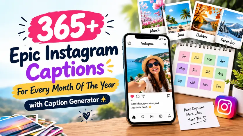 Instagram captions for every month of the year with caption generator