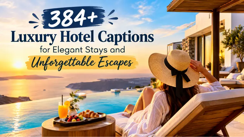 luxury hotel captions with caption generator